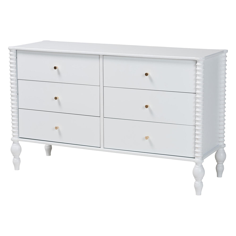 Baxton Studio - Denita Twin Bedroom Set in White - Alaba-4PC Bedroom Set-White-Twin-1NS view 6