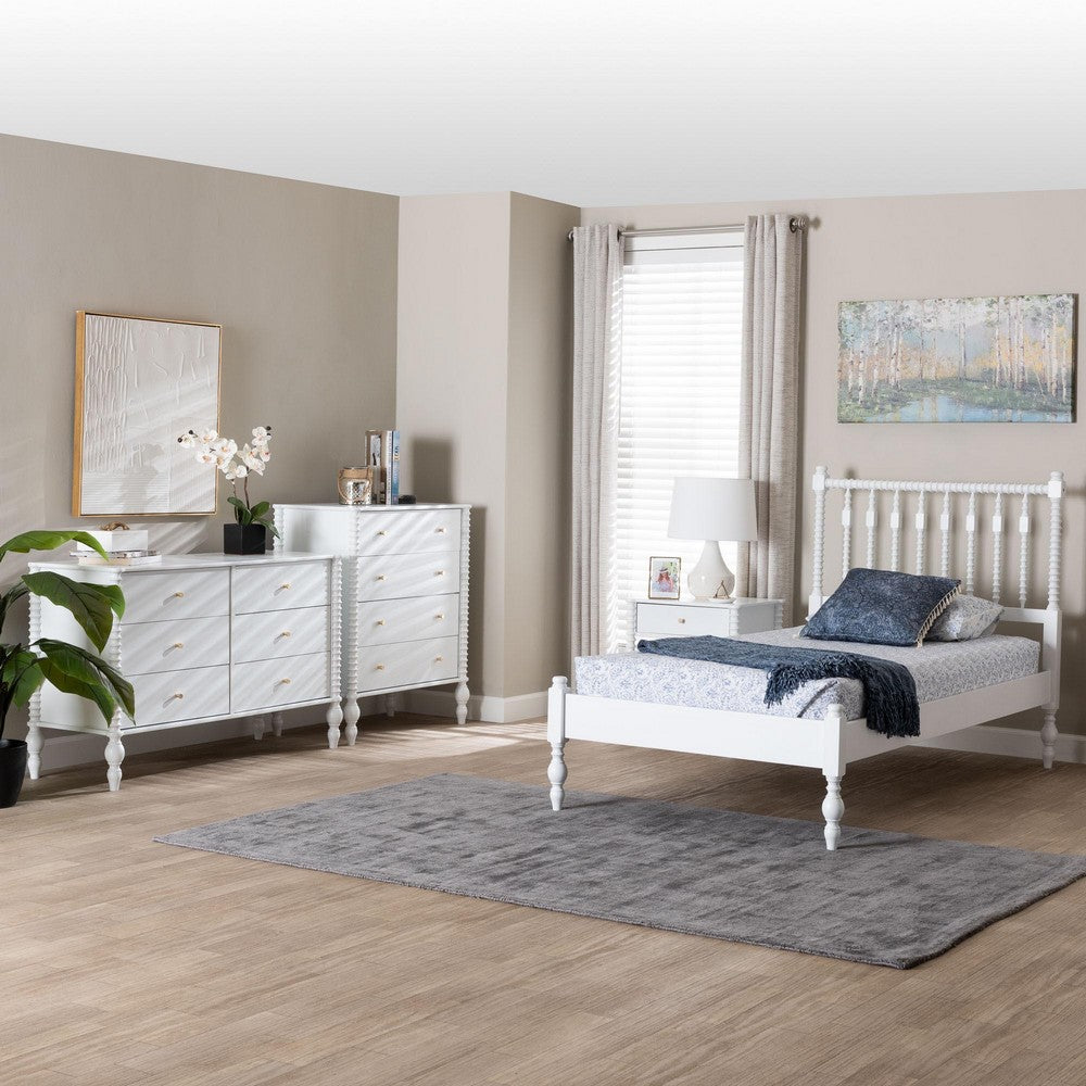 Baxton Studio - Denita Twin Bedroom Set in White - Alaba-4PC Bedroom Set-White-Twin-1NS view 11