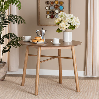 Baxton Studio - Denmark Dining Table in Oak Brown - Denmark-French Oak-DT view 6