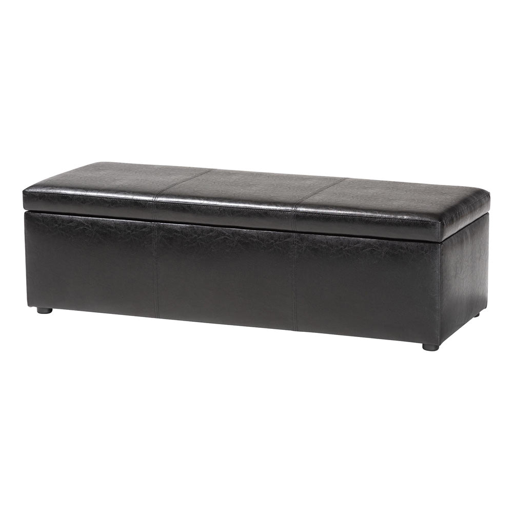 Baxton Studio - Dennehy Ottoman in Black - Y-168-Promote-Black view 1