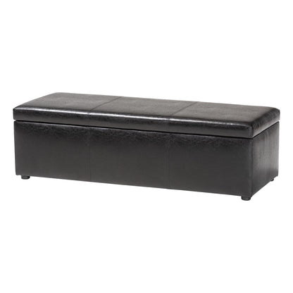 Baxton Studio - Dennehy Ottoman in Black - Y-168-Promote-Black view 1