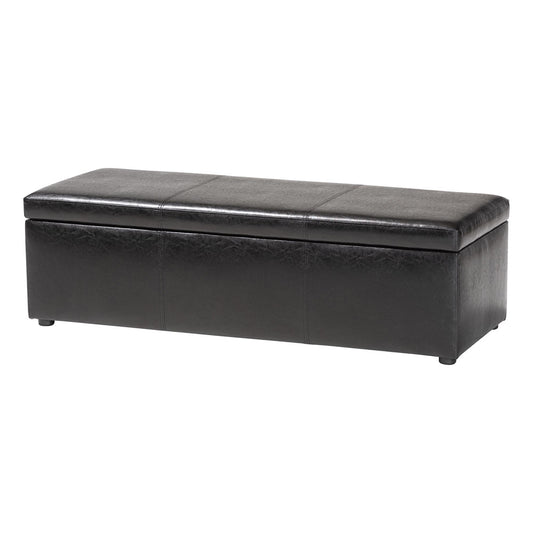 Baxton Studio - Dennehy Ottoman in Black - Y-168-Promote-Black view 1