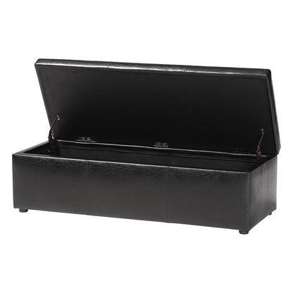 Baxton Studio - Dennehy Ottoman in Black - Y-168-Promote-Black view 2