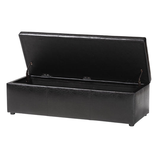Baxton Studio - Dennehy Ottoman in Black - Y-168-Promote-Black view 2