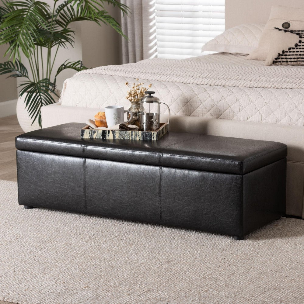 Baxton Studio - Dennehy Ottoman in Black - Y-168-Promote-Black view 9