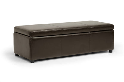Baxton Studio - Dennehy Ottoman in Dark Brown - Y-168-Promote-dark brown view 1
