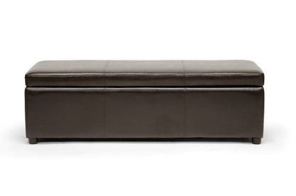 Baxton Studio - Dennehy Ottoman in Dark Brown - Y-168-Promote-dark brown view 2