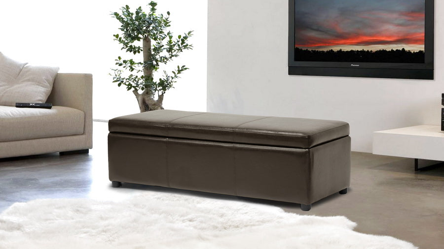 Baxton Studio - Dennehy Ottoman in Dark Brown - Y-168-Promote-dark brown view 5