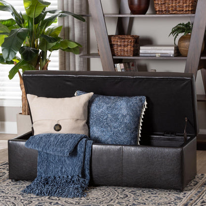 Baxton Studio - Dennehy Ottoman in Dark Brown - Y-168-Promote-dark brown view 7