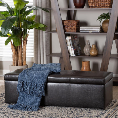 Baxton Studio - Dennehy Ottoman in Dark Brown - Y-168-Promote-dark brown view 8