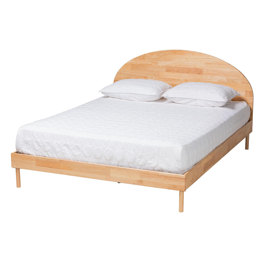 Baxton Studio - Denton Queen Size Bed in Natural Brown - BBT61137-A2 Natural Wood-Queen Bed view 1
