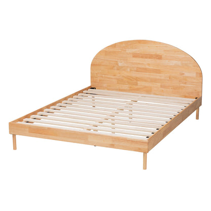 Baxton Studio - Denton Queen Size Bed in Natural Brown - BBT61137-A2 Natural Wood-Queen Bed view 3