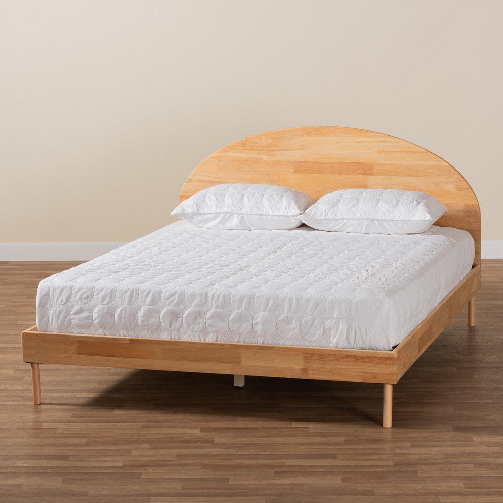 Baxton Studio - Denton Queen Size Bed in Natural Brown - BBT61137-A2 Natural Wood-Queen Bed view 8