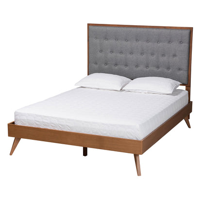 Baxton Studio - Dericia King Size Bed in Grey/Walnut Brown - MG9765/9704-King view 1