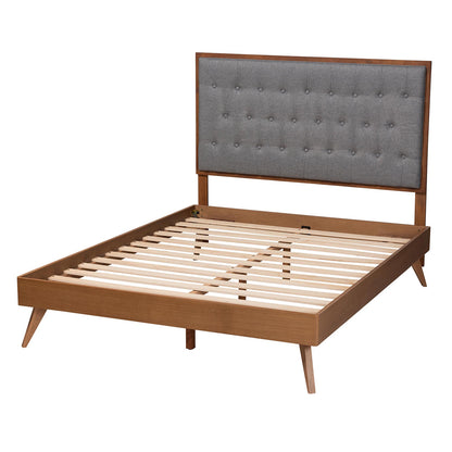 Baxton Studio - Dericia King Size Bed in Grey/Walnut Brown - MG9765/9704-King view 3