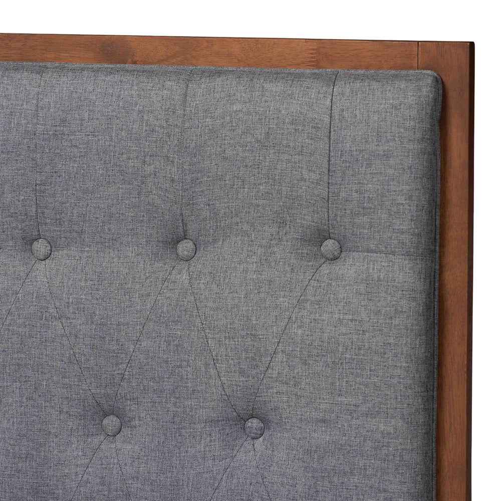 Baxton Studio - Dericia King Size Bed in Grey/Walnut Brown - MG9765/9704-King view 4