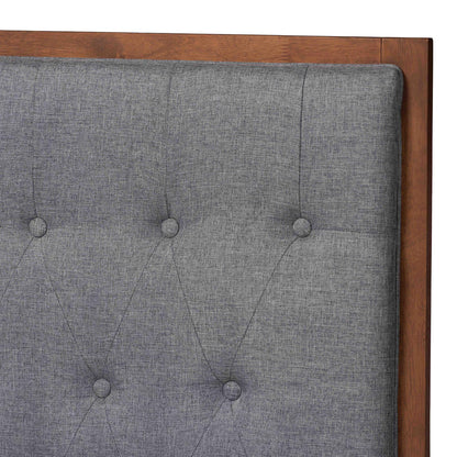 Baxton Studio - Dericia King Size Bed in Grey/Walnut Brown - MG9765/9704-King view 4