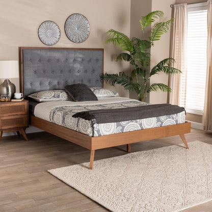 Baxton Studio - Dericia King Size Bed in Grey/Walnut Brown - MG9765/9704-King view 7