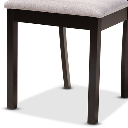 Baxton Studio - Derya Dining Set in Grey/Dark Brown - Derya-Grey/Dark Brown-5PC Dining Set view 6