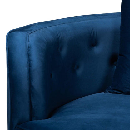 Baxton Studio - Deserae Sofa in Navy Blue/Gold - TSF-7021-Navy Blue Velvet-Sofa view 5