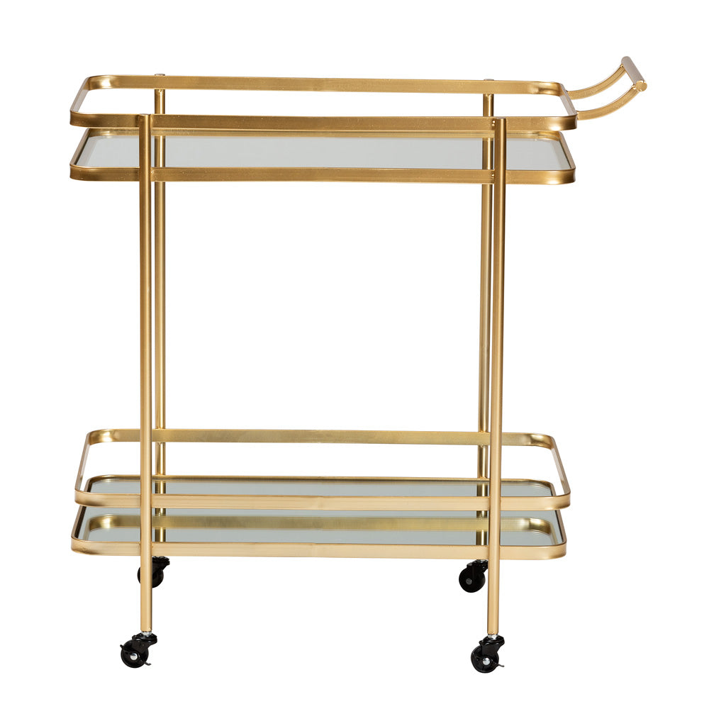 Baxton Studio - Destin Cart in Gold - JY20A263-Gold-Cart view 2