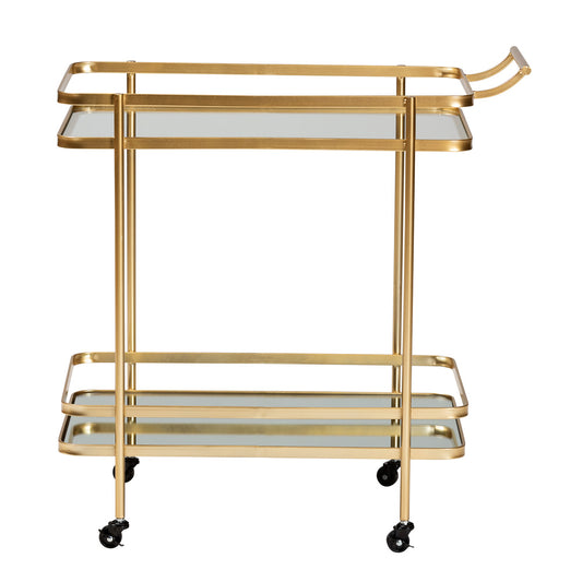 Baxton Studio - Destin Cart in Gold - JY20A263-Gold-Cart view 2