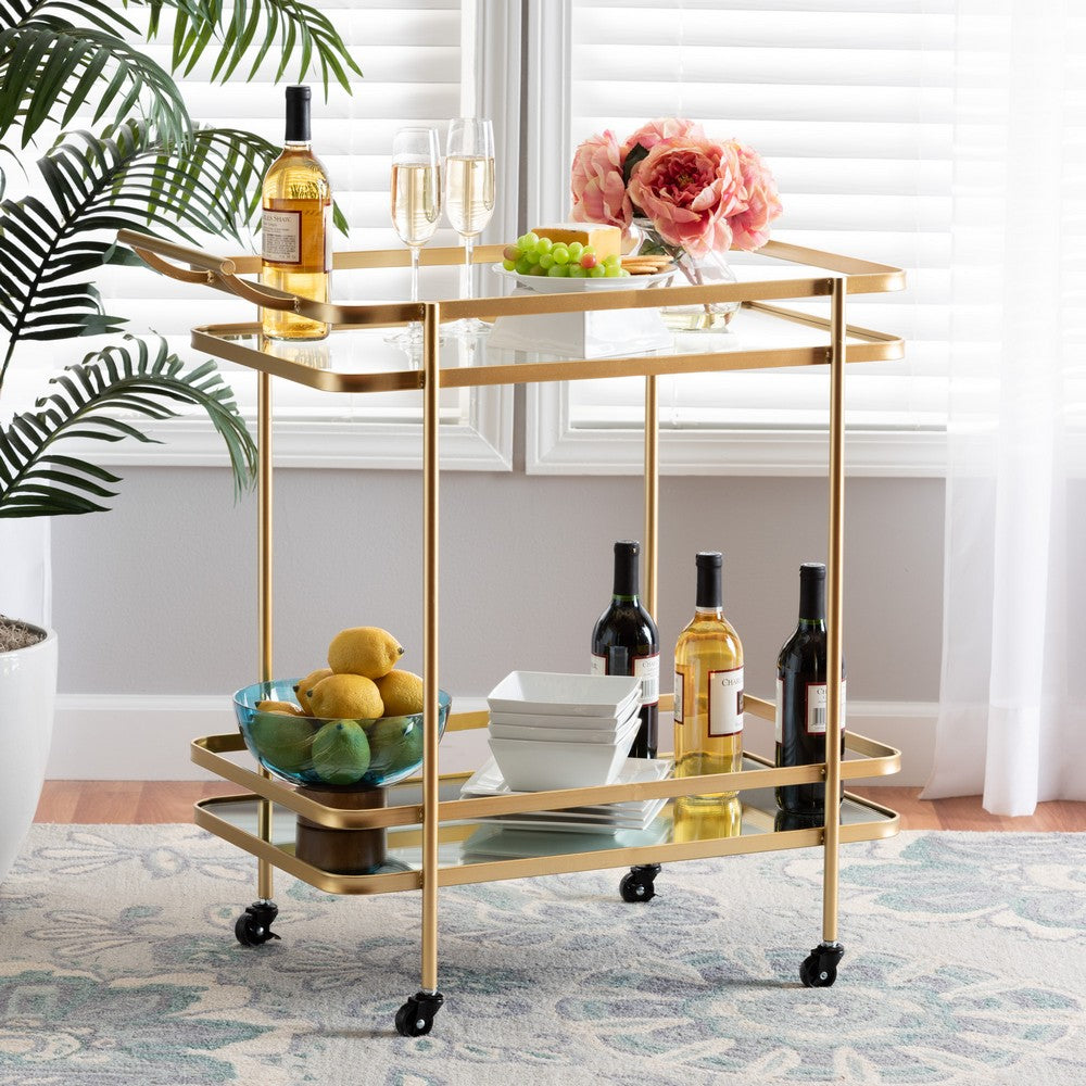 Baxton Studio - Destin Cart in Gold - JY20A263-Gold-Cart view 6