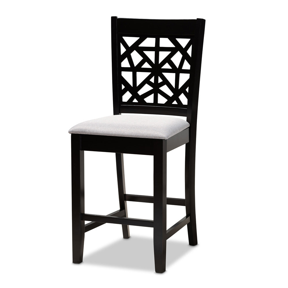 Baxton Studio - Devon Pub Set in Grey/Espresso brown - RH310P-Grey/Dark Brown-5PC Pub Set view 2