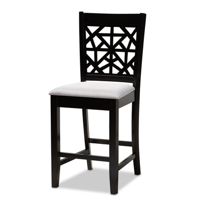 Baxton Studio - Devon Pub Set in Grey/Espresso brown - RH310P-Grey/Dark Brown-5PC Pub Set view 2