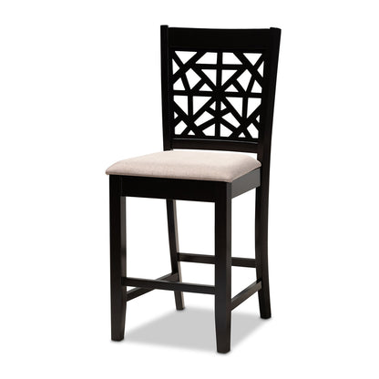 Baxton Studio - Devon Pub Set in Sand/Espresso Brown - RH310P-Sand/Dark Brown-5PC Pub Set view 2
