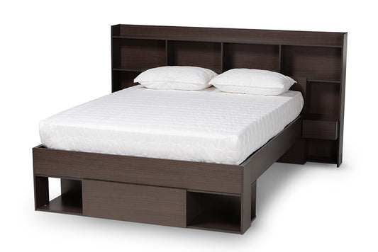 Baxton Studio - Dexton Queen Size Bed - SEBED13031026-Modi Wenge-Queen view 1