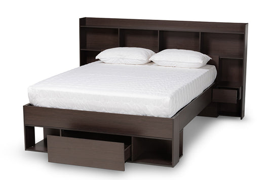 Baxton Studio - Dexton Queen Size Bed - SEBED13031026-Modi Wenge-Queen view 2