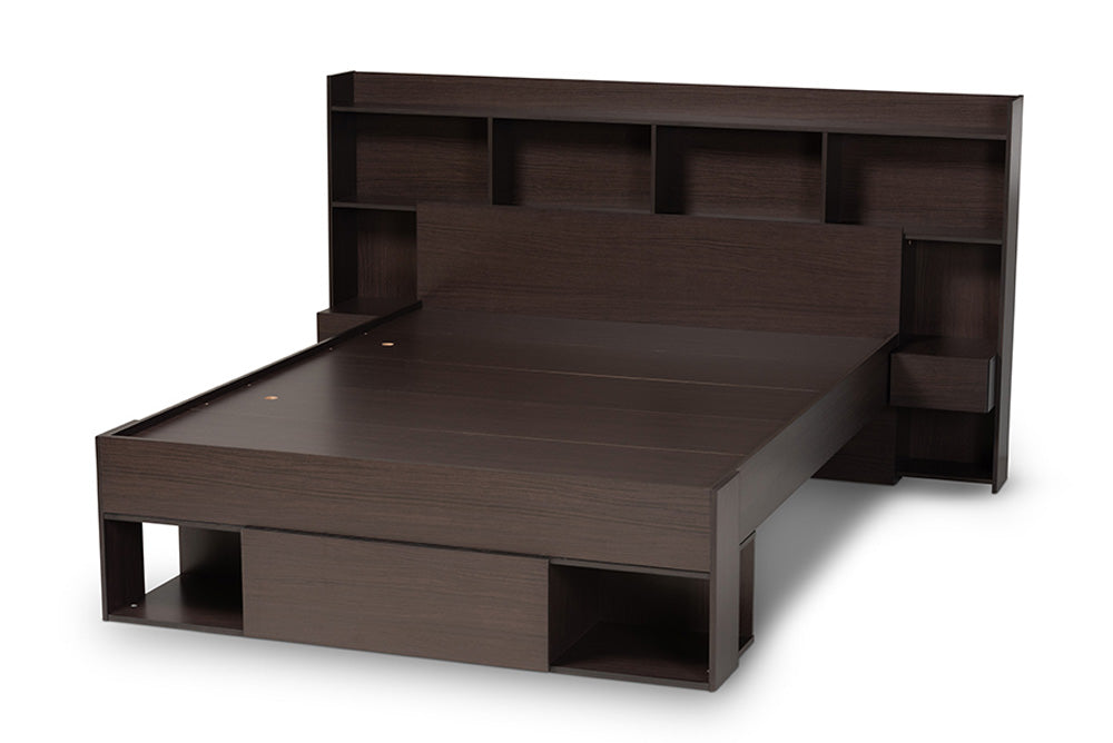 Baxton Studio - Dexton Queen Size Bed - SEBED13031026-Modi Wenge-Queen view 4
