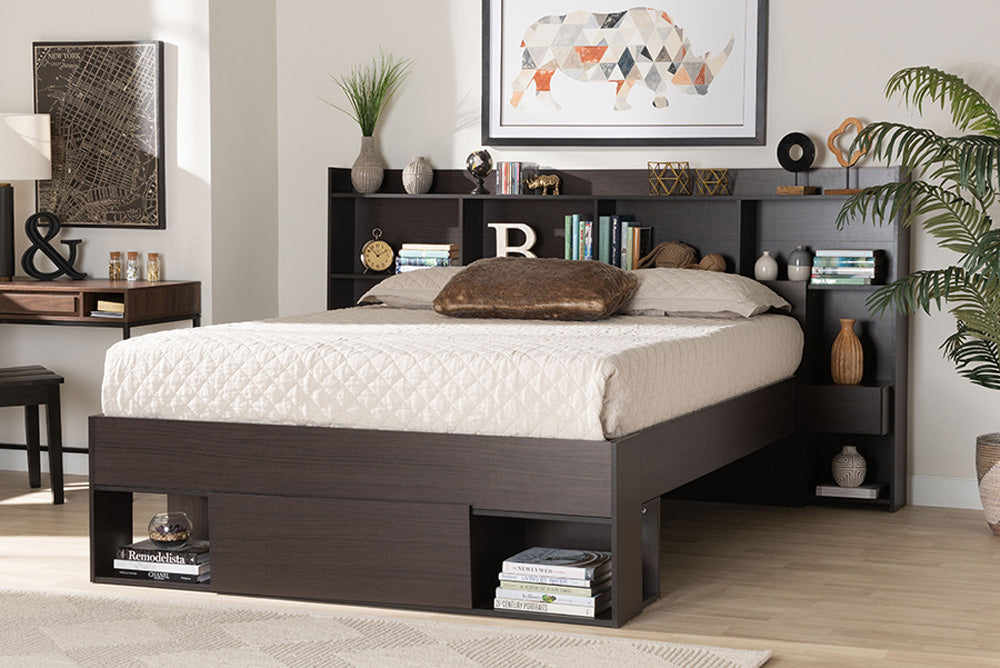 Baxton Studio - Dexton Queen Size Bed - SEBED13031026-Modi Wenge-Queen view 5