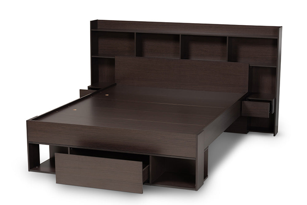 Baxton Studio - Dexton Queen Size Bed - SEBED13031026-Modi Wenge-Queen view 6