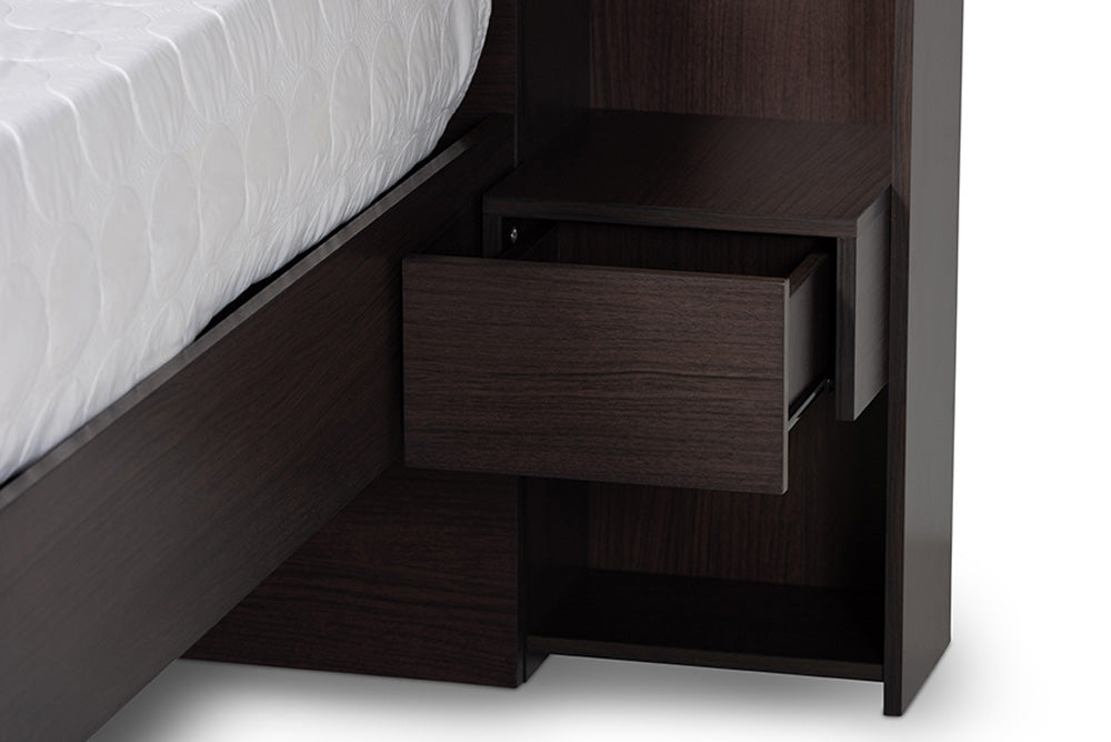 Baxton Studio - Dexton Queen Size Bed - SEBED13031026-Modi Wenge-Queen view 7