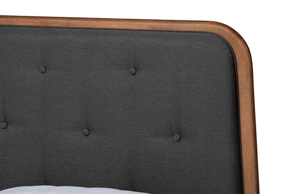 Baxton Studio - Diantha King Size Bed - MG0061-Dark Grey/Walnut-King view 6