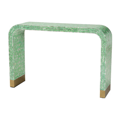 Baxton Studio - Didrika Console Table in Seafoam Green/Gold - F232-FT36-Console Table view 1