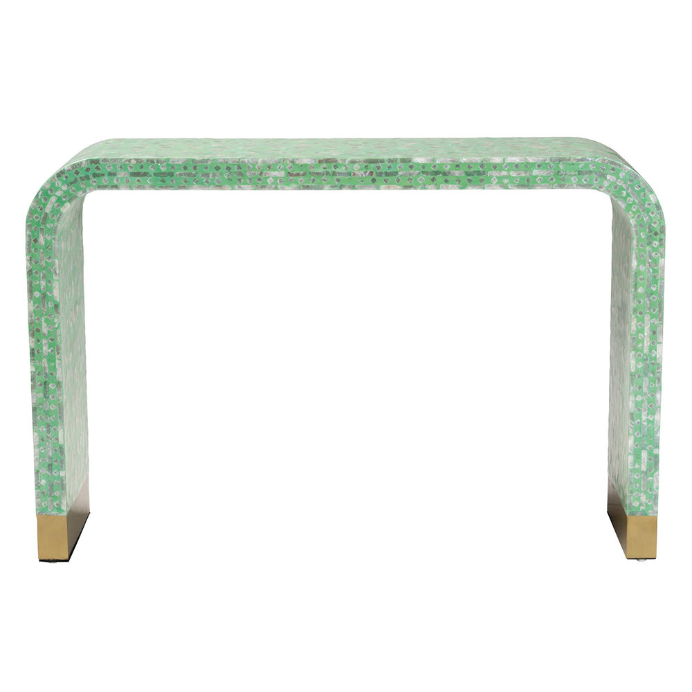 Baxton Studio - Didrika Console Table in Seafoam Green/Gold - F232-FT36-Console Table view 2