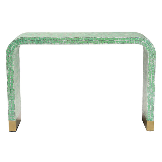 Baxton Studio - Didrika Console Table in Seafoam Green/Gold - F232-FT36-Console Table view 2