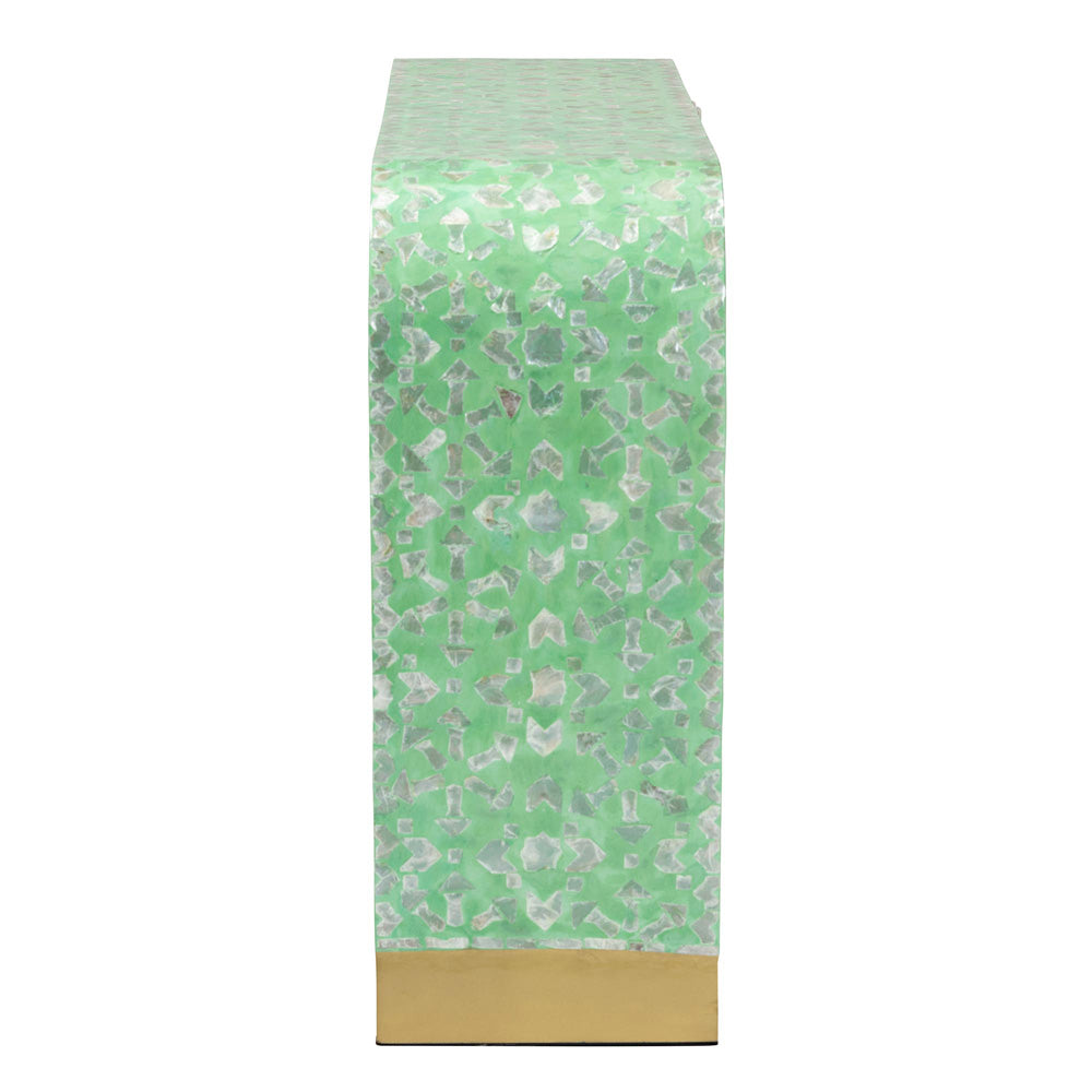 Baxton Studio - Didrika Console Table in Seafoam Green/Gold - F232-FT36-Console Table view 3