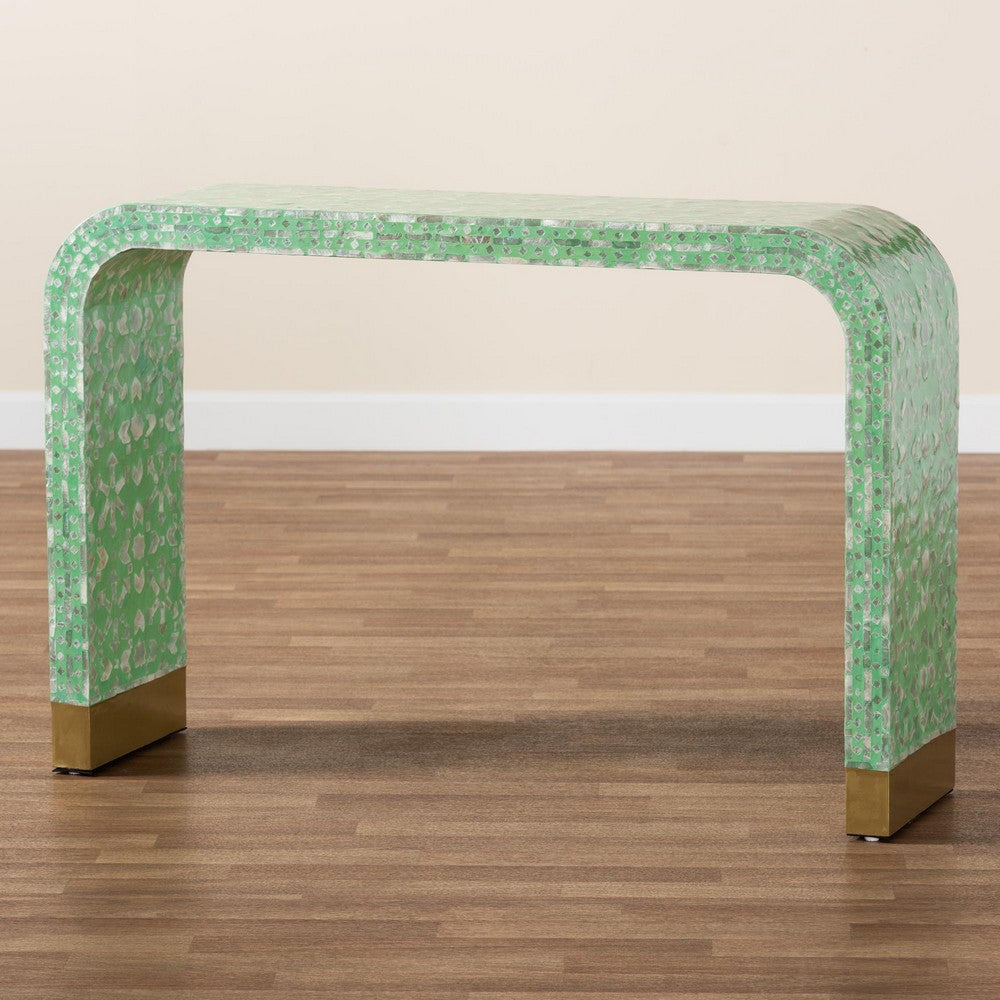 Baxton Studio - Didrika Console Table in Seafoam Green/Gold - F232-FT36-Console Table view 7
