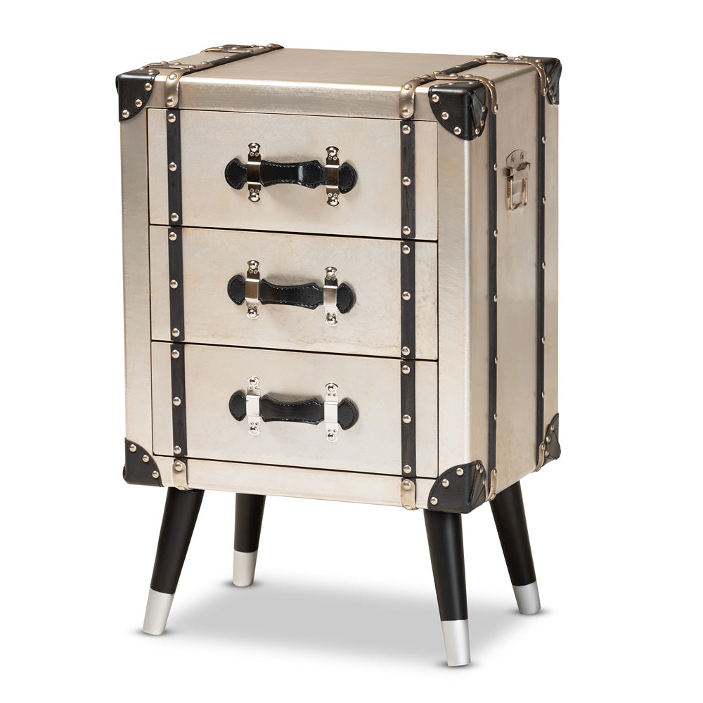 Baxton Studio - Dilan End Table in Silver/Black - JY19A109-Silver-ET view 1