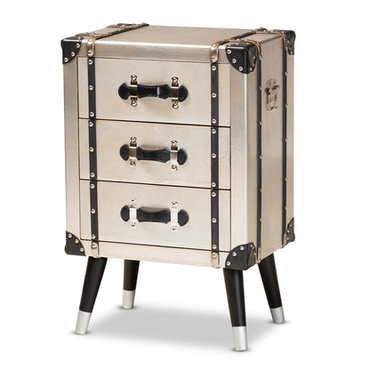 Baxton Studio - Dilan End Table in Silver/Black - JY19A109-Silver-ET view 1