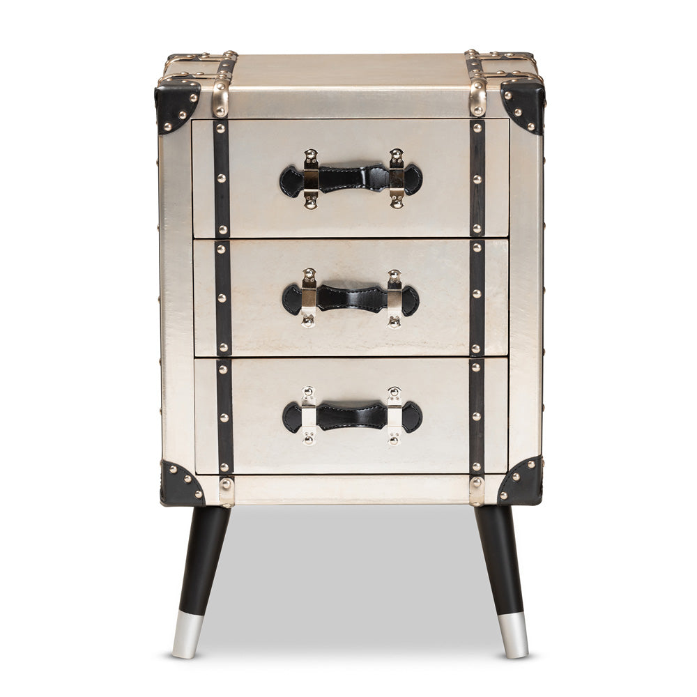 Baxton Studio - Dilan End Table in Silver/Black - JY19A109-Silver-ET view 3