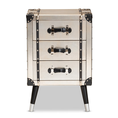 Baxton Studio - Dilan End Table in Silver/Black - JY19A109-Silver-ET view 3