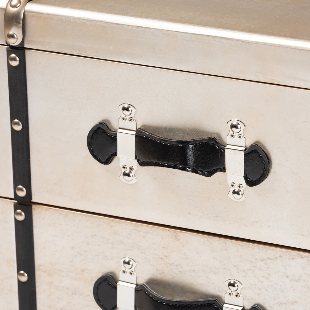 Baxton Studio - Dilan End Table in Silver/Black - JY19A109-Silver-ET view 6
