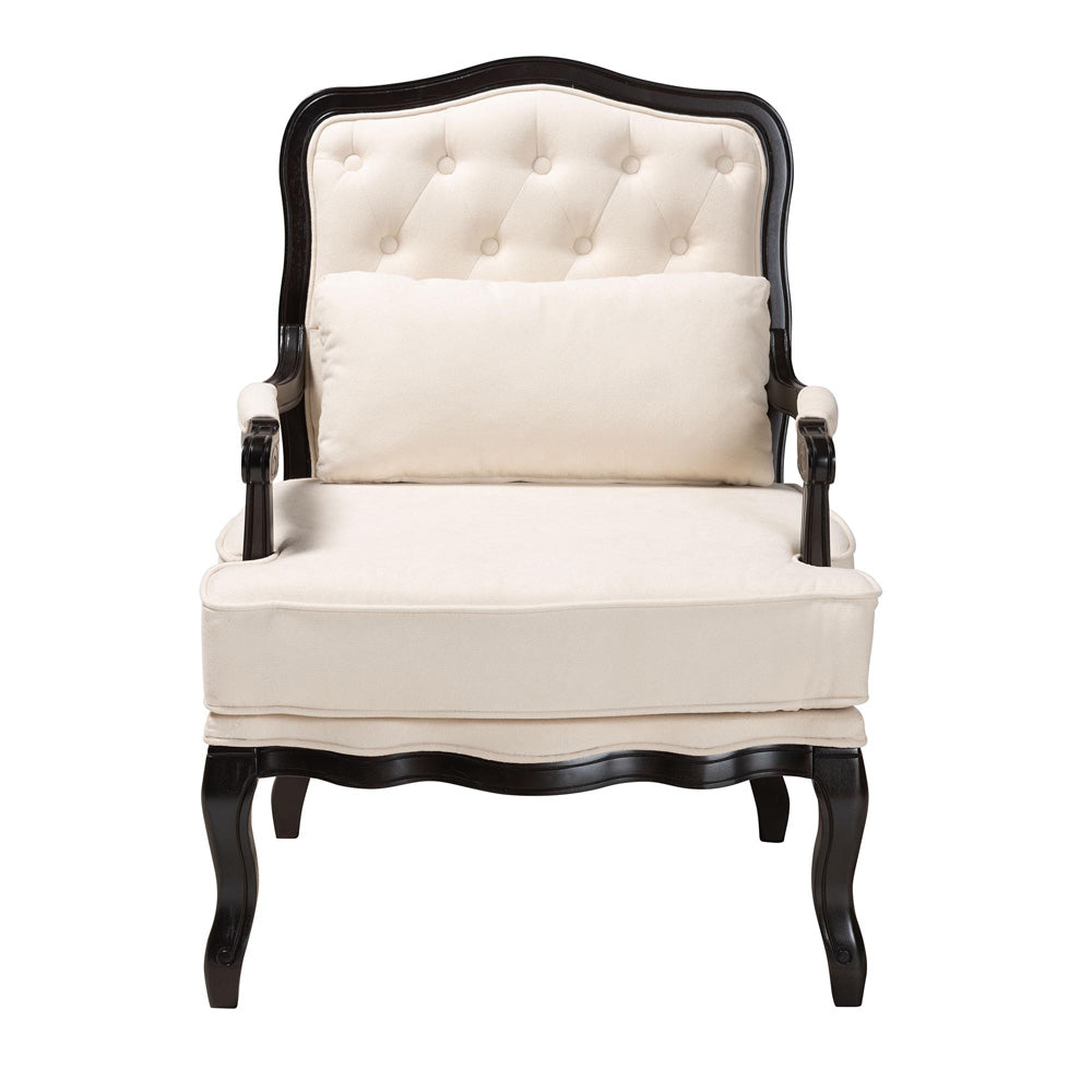 Baxton Studio - Dion Chair in Cream/Wenge Brown - BBT5470.12 A1-Cream/Wenge-Chair view 2