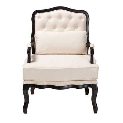 Baxton Studio - Dion Chair in Cream/Wenge Brown - BBT5470.12 A1-Cream/Wenge-Chair view 2