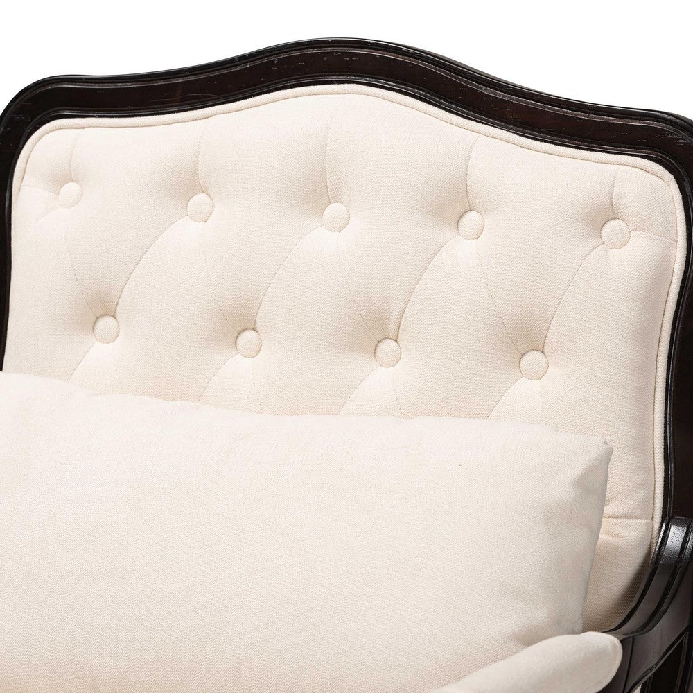 Baxton Studio - Dion Chair in Cream/Wenge Brown - BBT5470.12 A1-Cream/Wenge-Chair view 5